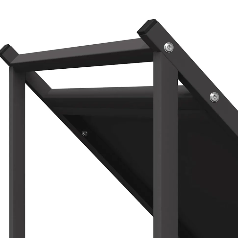 VIDAXL - Portant de bois chauffage noir 70x43x34,5 cm