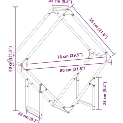 VIDAXL - Portant de bois chauffage anthracite 80x25x80 cm