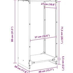 VIDAXL - Portant de bois chauffage vert olive 40x30x80 cm