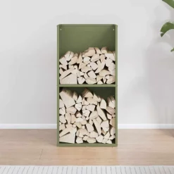 VIDAXL - Portant de bois chauffage vert olive 40x30x80 cm