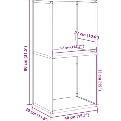 VIDAXL - Portant de bois chauffage noir 40x30x80 cm