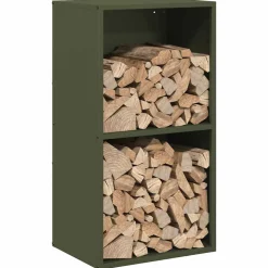 VIDAXL - Portant de bois chauffage vert olive 40x30x75 cm