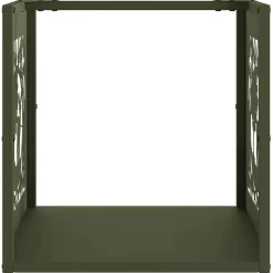 VIDAXL - Portant de bois chauffage vert olive 40x40x40 cm