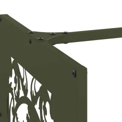 VIDAXL - Portant de bois chauffage vert olive 40x40x40 cm