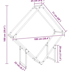 VIDAXL - Portant de bois chauffage blanc 100x25x100 cm