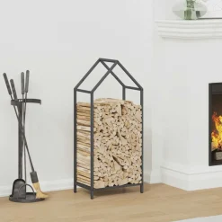 VIDAXL - Portant de bois chauffage anthracite 40x25x90 cm