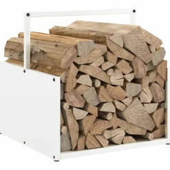 VIDAXL - Portant de bois chauffage blanc 40x40x40 cm
