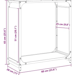 VIDAXL - Portant de bois chauffage blanc 60x28x65 cm