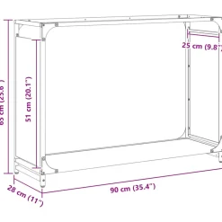 VIDAXL - Portant de bois chauffage blanc 90x28x65 cm
