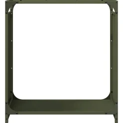 VIDAXL - Portant de bois chauffage vert olive 60x28x65 cm