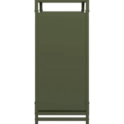 VIDAXL - Portant de bois chauffage vert olive 60x28x65 cm
