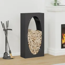 VIDAXL - Portant de bois chauffage noir 50x23x100 cm