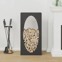 VIDAXL - Portant de bois chauffage noir 50x23x100 cm