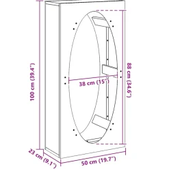 VIDAXL - Portant de bois chauffage noir 50x23x100 cm