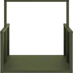 VIDAXL - Portant de bois chauffage vert olive 40x40x40 cm