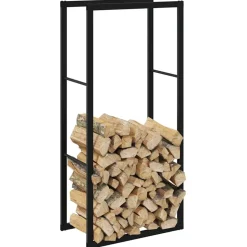 VIDAXL - Portant de bois de chauffage noir 55x30x116 cm acier