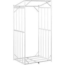 VIDAXL - Portant de bois de chauffage et housse de pluie acier galvanisé