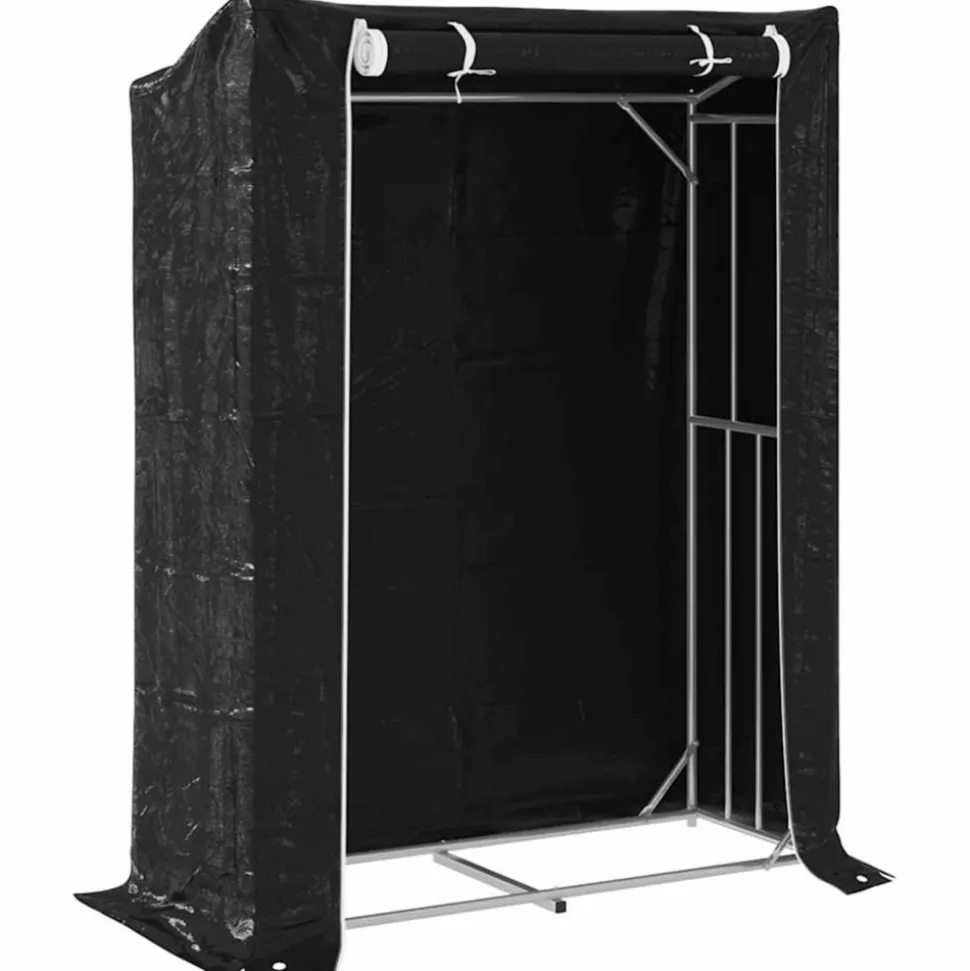 VIDAXL - Portant de bois de chauffage et housse de pluie acier galvanisé