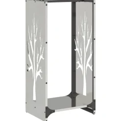 VIDAXL - Portant de bois de chauffage 40x30x80 cm acier inoxydable