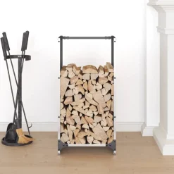 VIDAXL - Portant de bois de chauffage 40x30x80 cm acier inoxydable