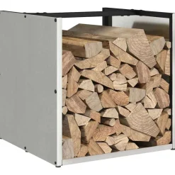 VIDAXL - Portant de bois de chauffage 40x40x40 cm acier inoxydable