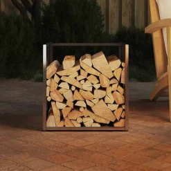 VIDAXL - Portant de bois de chauffage 40x40x40 cm acier inoxydable