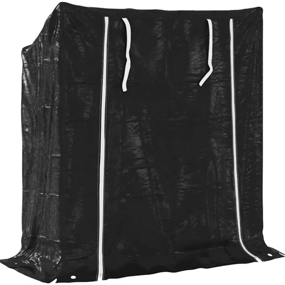 VIDAXL - Portant de bois de chauffage et housse de pluie acier galvanisé