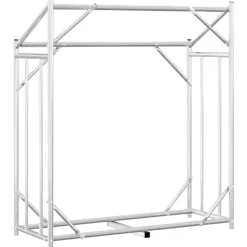 VIDAXL - Portant de bois de chauffage et housse de pluie acier galvanisé