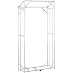 VIDAXL - Portant de bois de chauffage et housse de pluie acier galvanisé