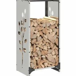 VIDAXL - Portant de bois de chauffage 40x30x80 cm acier inoxydable