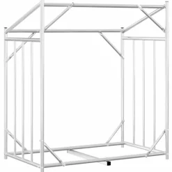 VIDAXL - Portant de bois de chauffage et housse de pluie acier galvanisé