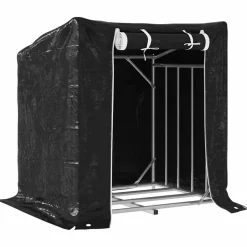 VIDAXL - Portant de bois de chauffage et housse de pluie acier galvanisé