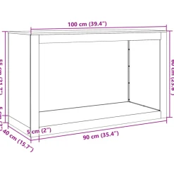 VIDAXL - Portant de bois de chauffage 100x40x60 cm acier inoxydable