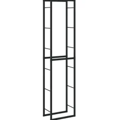 VIDAXL - Portant de bois de chauffage noir 50x30x209 cm acier