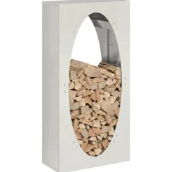 VIDAXL - Portant de bois de chauffage 50x23x100 cm acier inoxydable