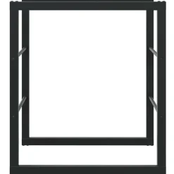 VIDAXL - Portant de bois de chauffage noir 55x30x61 cm acier