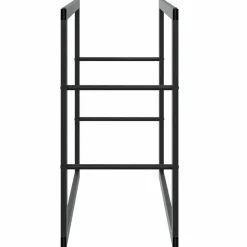 VIDAXL - Portant de bois de chauffage noir 55x30x61 cm acier