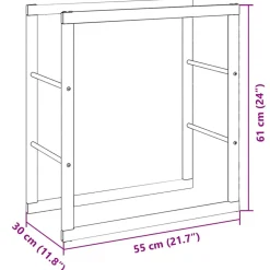 VIDAXL - Portant de bois de chauffage noir 55x30x61 cm acier