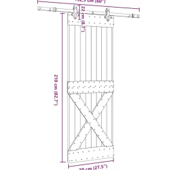 VIDAXL - Porte coulissante et kit de quincaillerie 70x210 cm pin massif