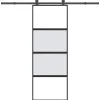 VIDAXL - Porte coulissante kit de quincaillerie trempé verre aluminium