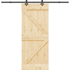 VIDAXL - Porte coulissante et kit de quincaillerie 85x210 cm pin massif