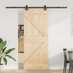 VIDAXL - Porte coulissante et kit de quincaillerie 85x210 cm pin massif