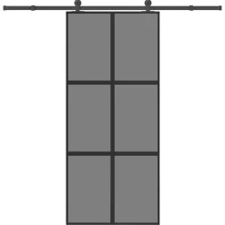 VIDAXL - Porte coulissante kit de quincaillerie trempé verre aluminium