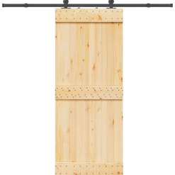 VIDAXL - Porte coulissante et kit de quincaillerie 85x210 cm pin massif