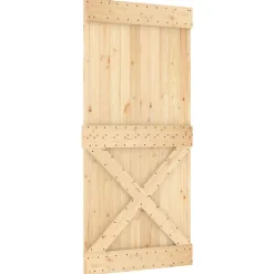 VIDAXL - Porte coulissante et kit de quincaillerie 95x210 cm pin massif