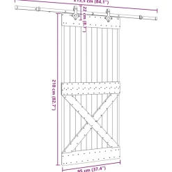 VIDAXL - Porte coulissante et kit de quincaillerie 95x210 cm pin massif
