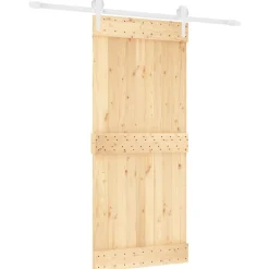 VIDAXL - Porte coulissante et kit de quincaillerie 90x210 cm pin massif