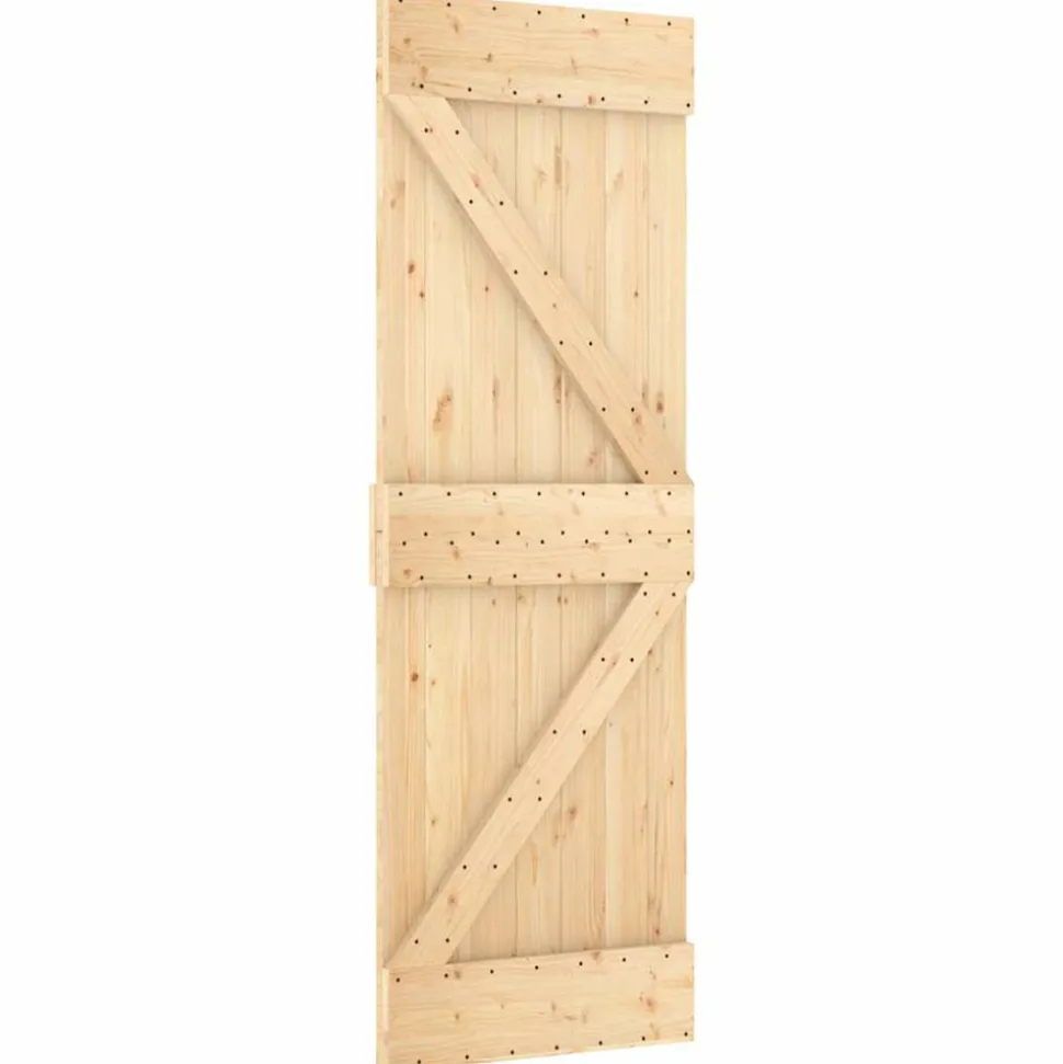 VIDAXL - Porte coulissante et kit de quincaillerie 85x210 cm pin massif