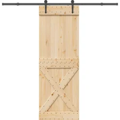 VIDAXL - Porte coulissante et kit de quincaillerie 80x210 cm pin massif