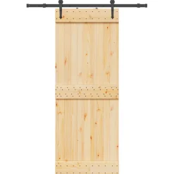 VIDAXL - Porte coulissante et kit de quincaillerie 80x210 cm pin massif